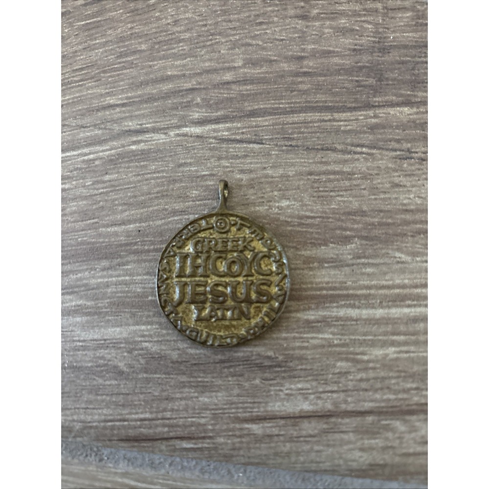 Greek Ihcoyc Jesus Latin Medal Gold Exorcism Pendant Necklace